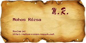 Mohos Rózsa névjegykártya