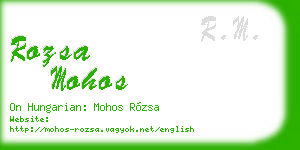 rozsa mohos business card
